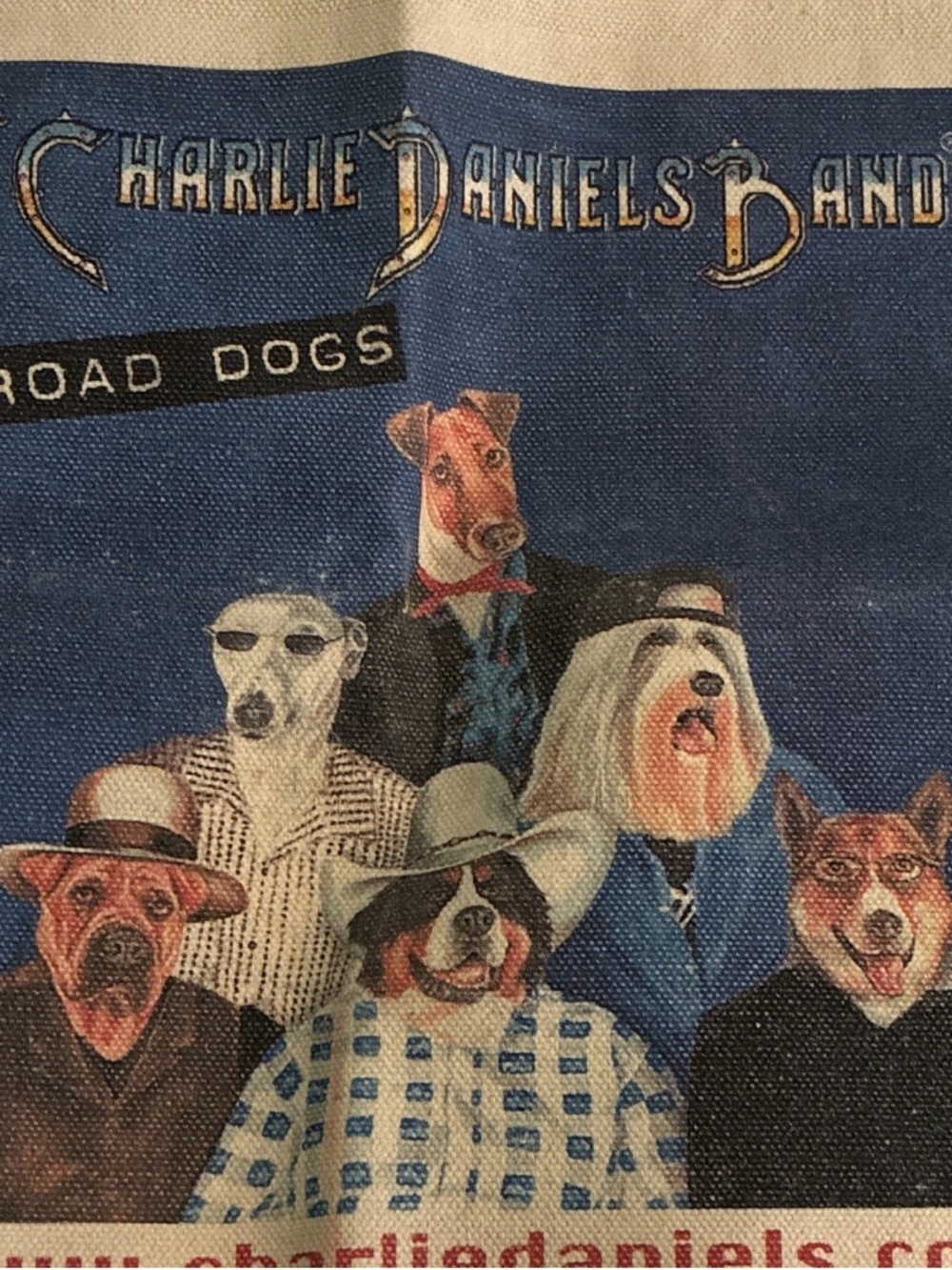 'Road Dogs' Blue Graphic Dog Band Tote